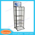 Free standing 4 tiers metal wire shelfing tool storage display rack with wheels